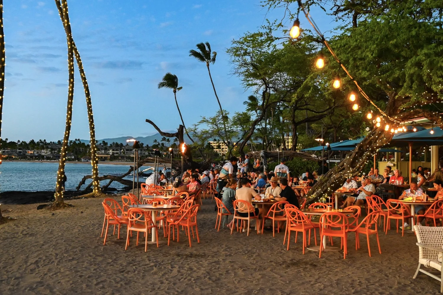 Beachfront dining at Lava Lava Beach Club